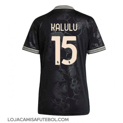 Camisa de Futebol Juventus Pierre Kalulu #15 Equipamento Alternativo Mulheres 2025-26 Manga Curta